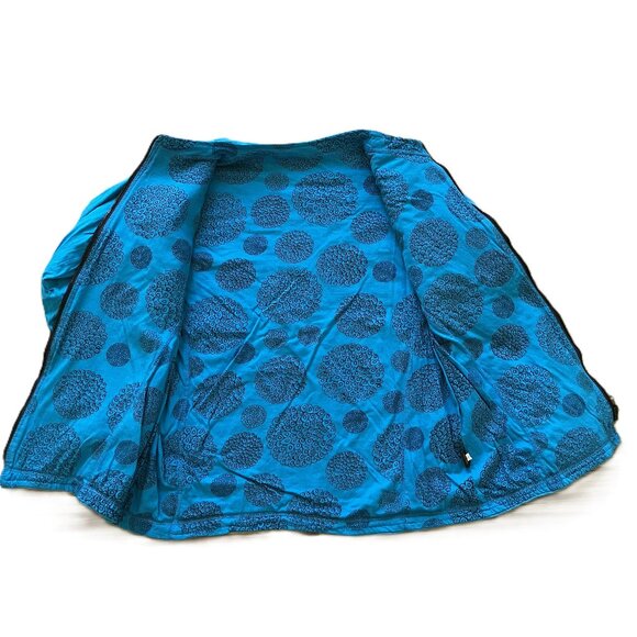 Rising International Zip Up Cardigan Jacket Reversible Blue Razorcut Applique XL - Picture 6 of 9